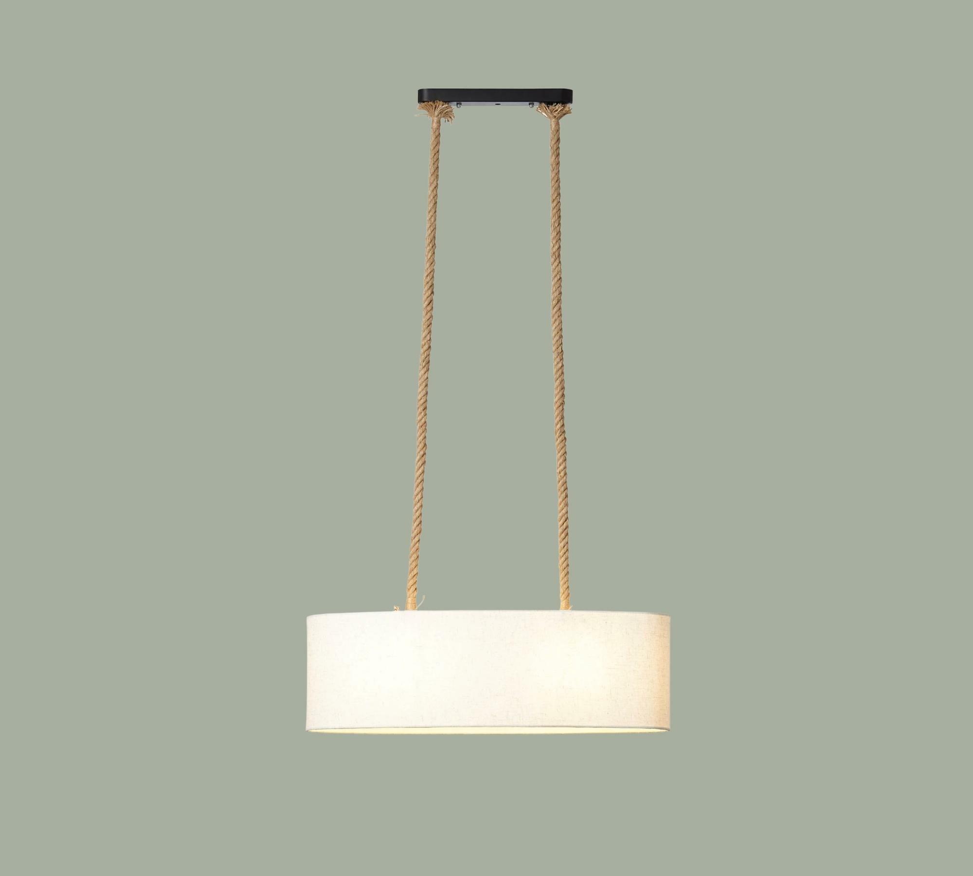 2-flame pendant lamp hanging on ropes White 1