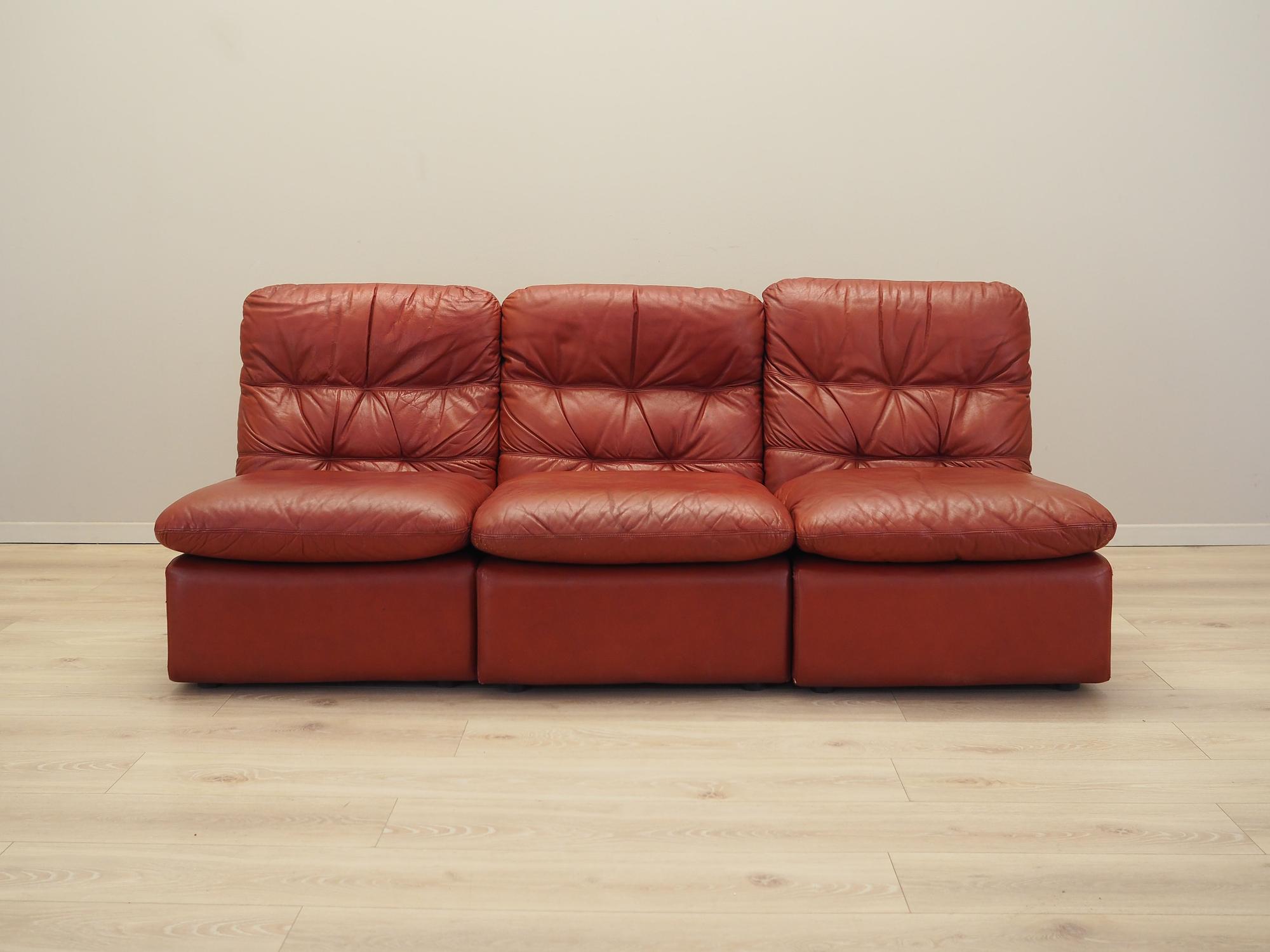 Modular Sofa Leather Brown 1960s 2
