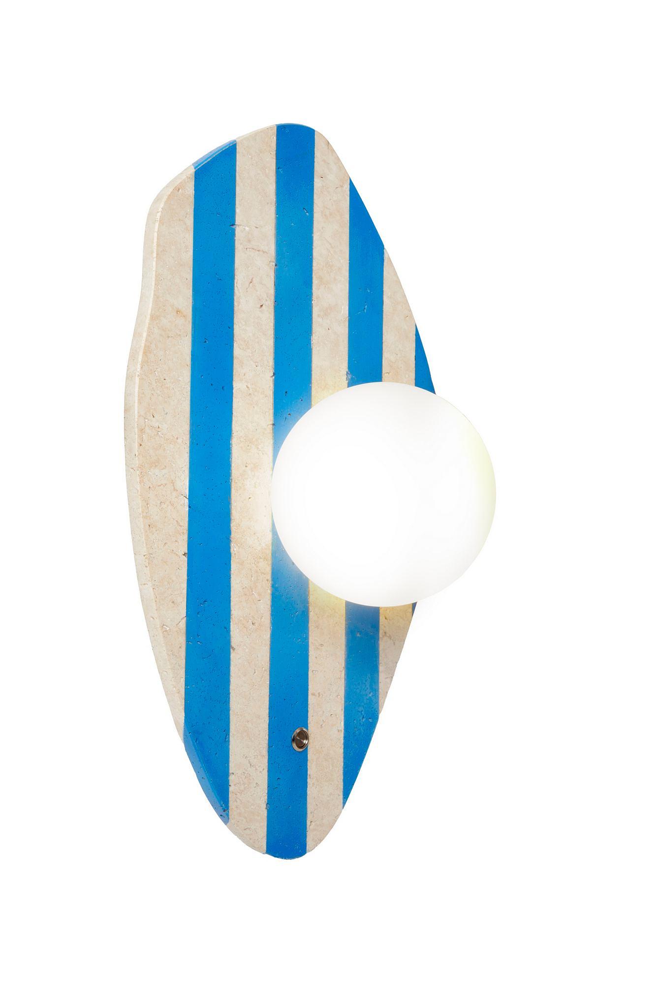 Season Wandleuchte Travertin Blau 4