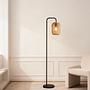 Floor lamp 1-bulb Husley cast iron / paper natural 2