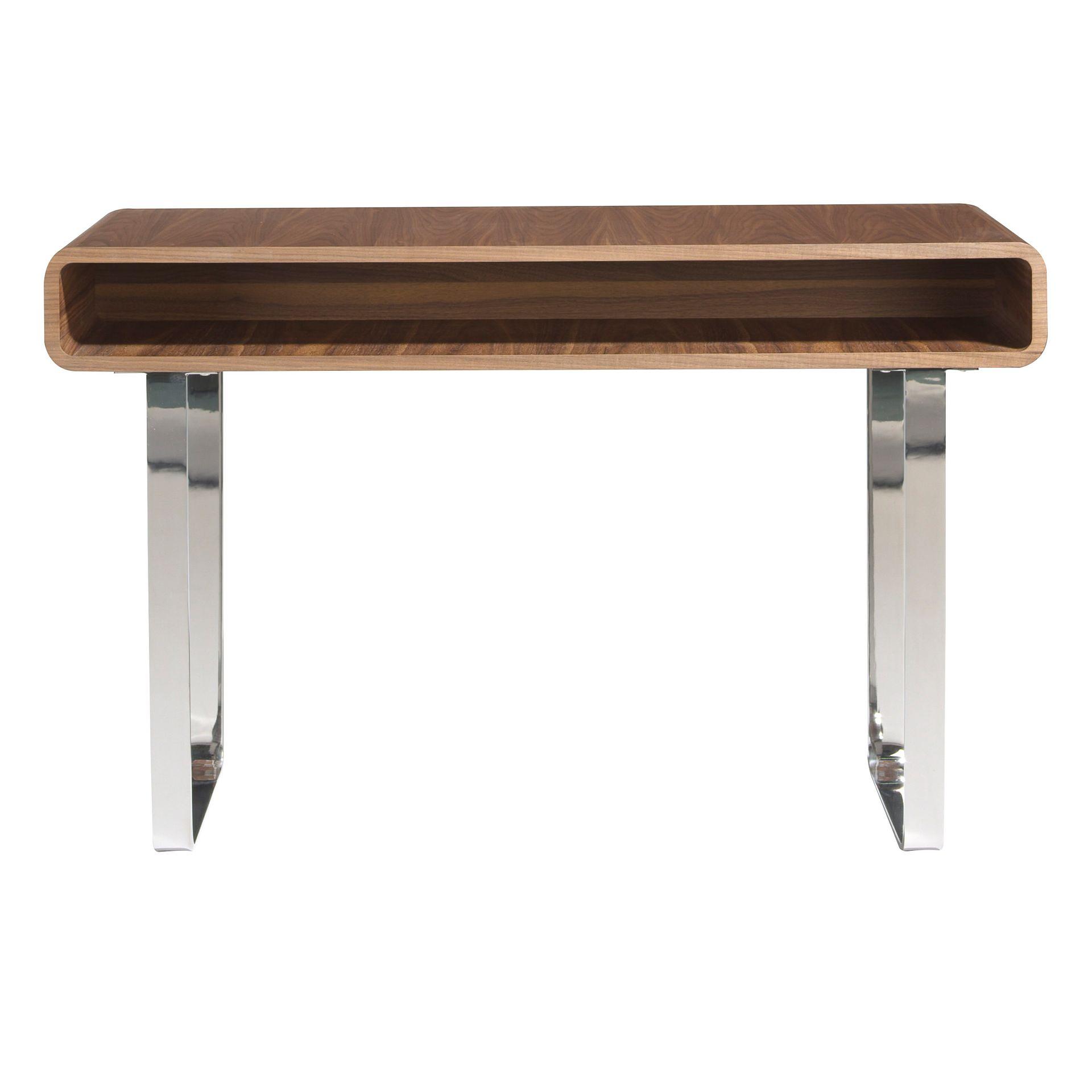 Rectangular console table wood veneer steel 5