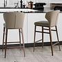 Bar stool faux leather grey 1