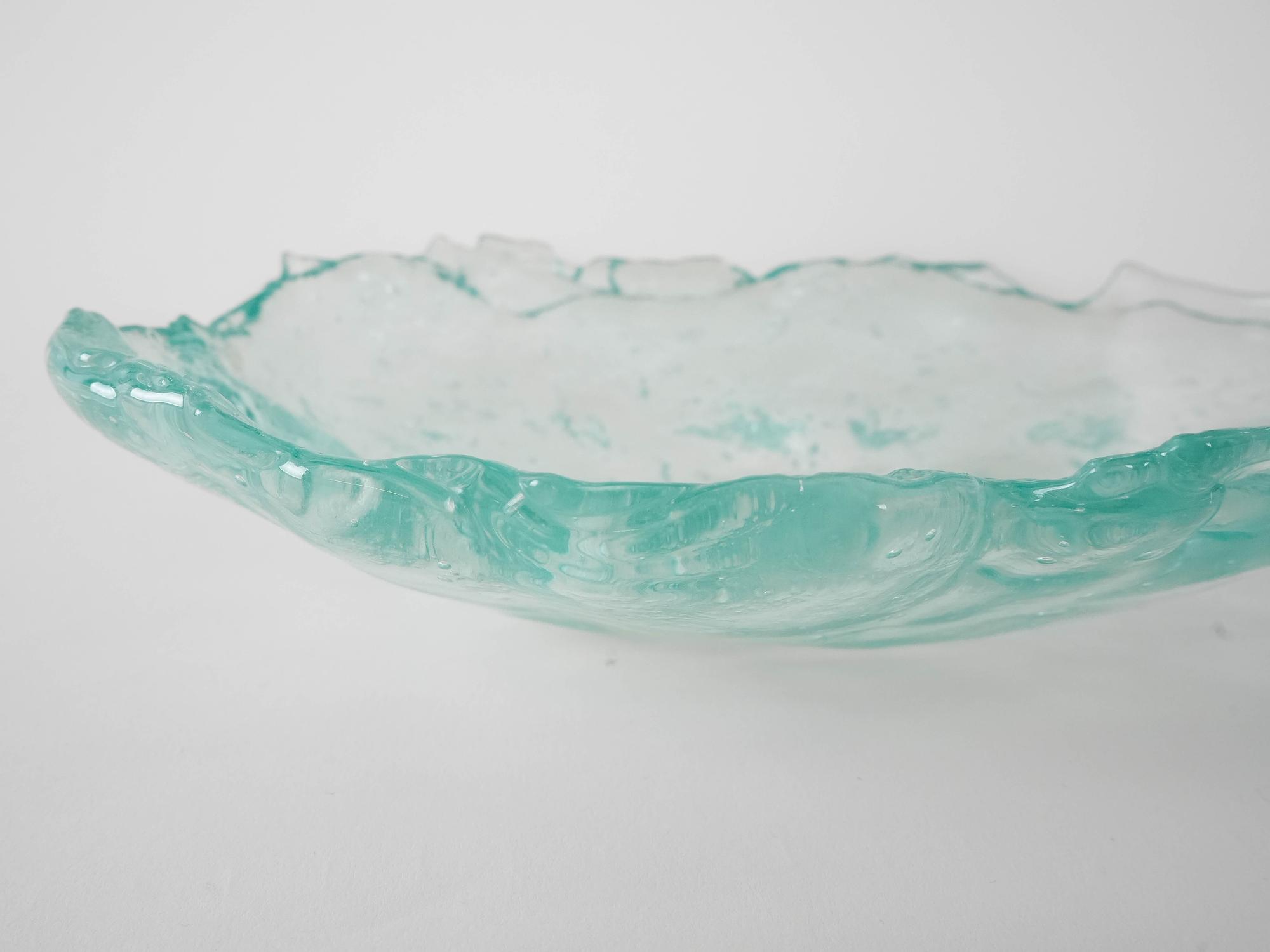 Glass bowl Green Transparent 1970s 7