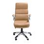 4141 Office Chair Swivel Faux Leather Brown 5