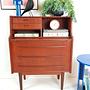 Vintage Sekretär Holz Braun 1