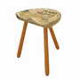 Vintage stool wood brown 1950s 0