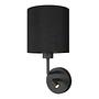 LED Wall Lamp Noor Cotton Aluminum 2-Light Black 0