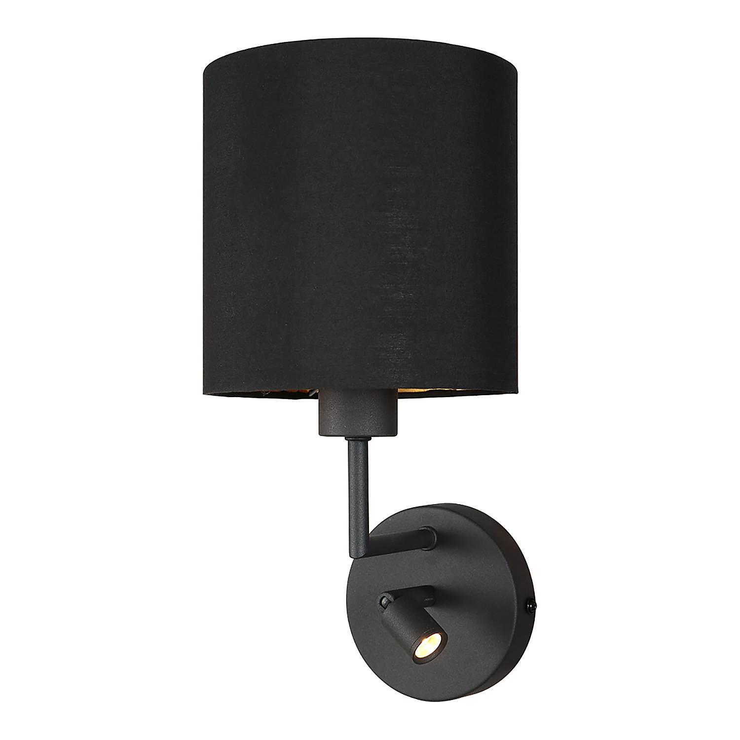 LED Wall Lamp Noor Cotton Aluminum 2-Light Black 0