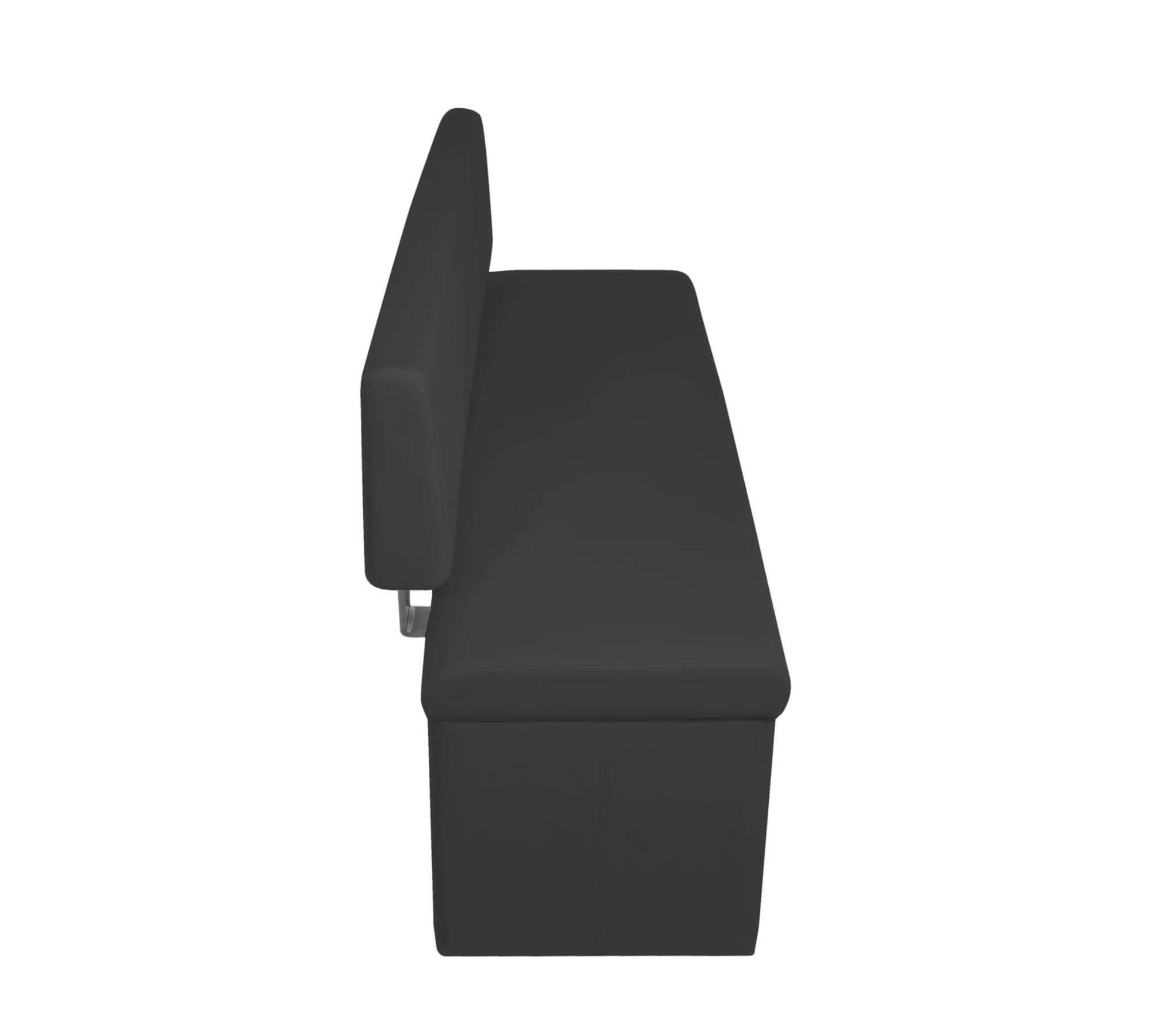 Sitzbank Metall Kunstleder Schwarz 2