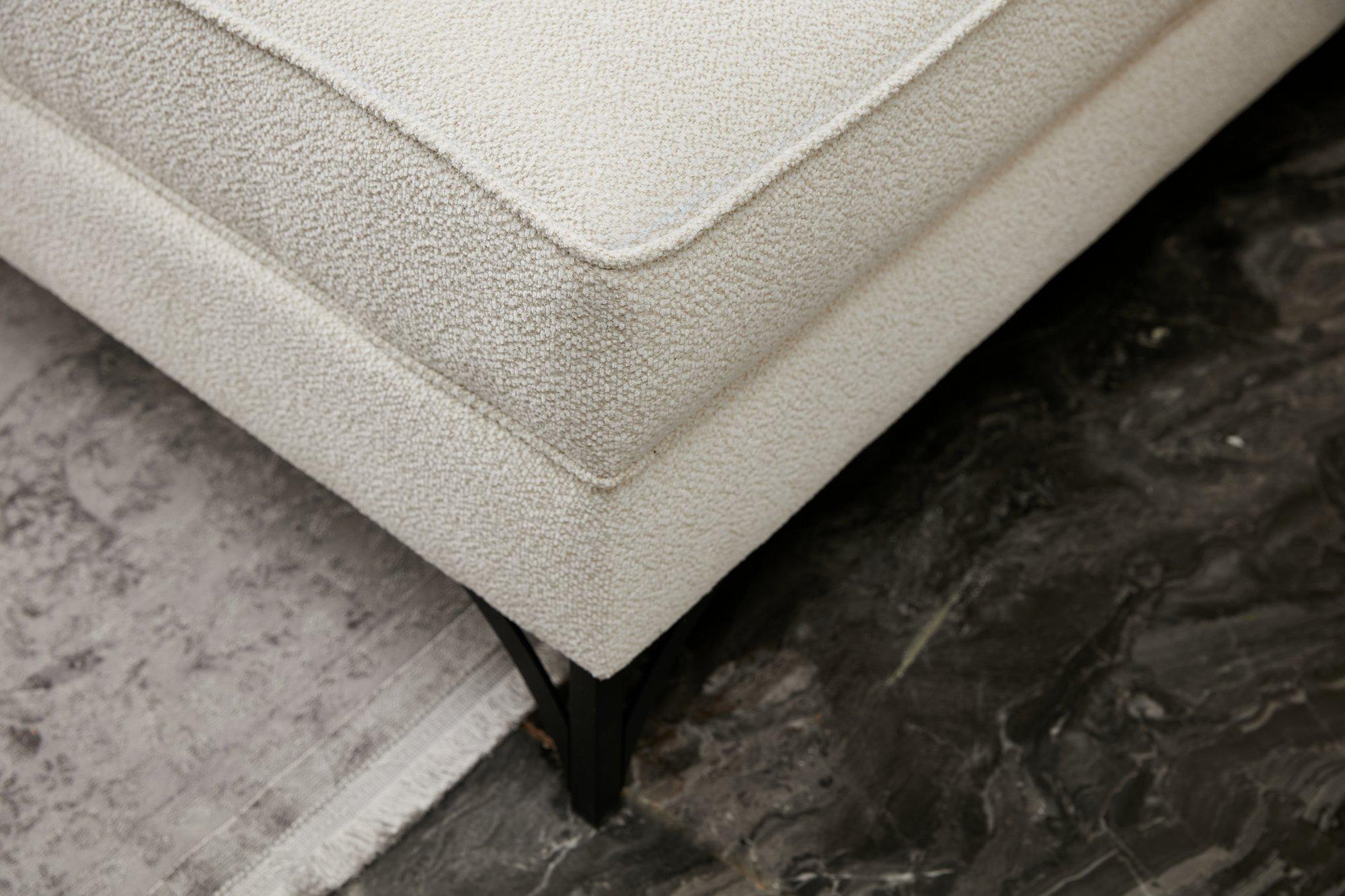 Lima Sofa Chaise Longue Left Cream with golden legs 2