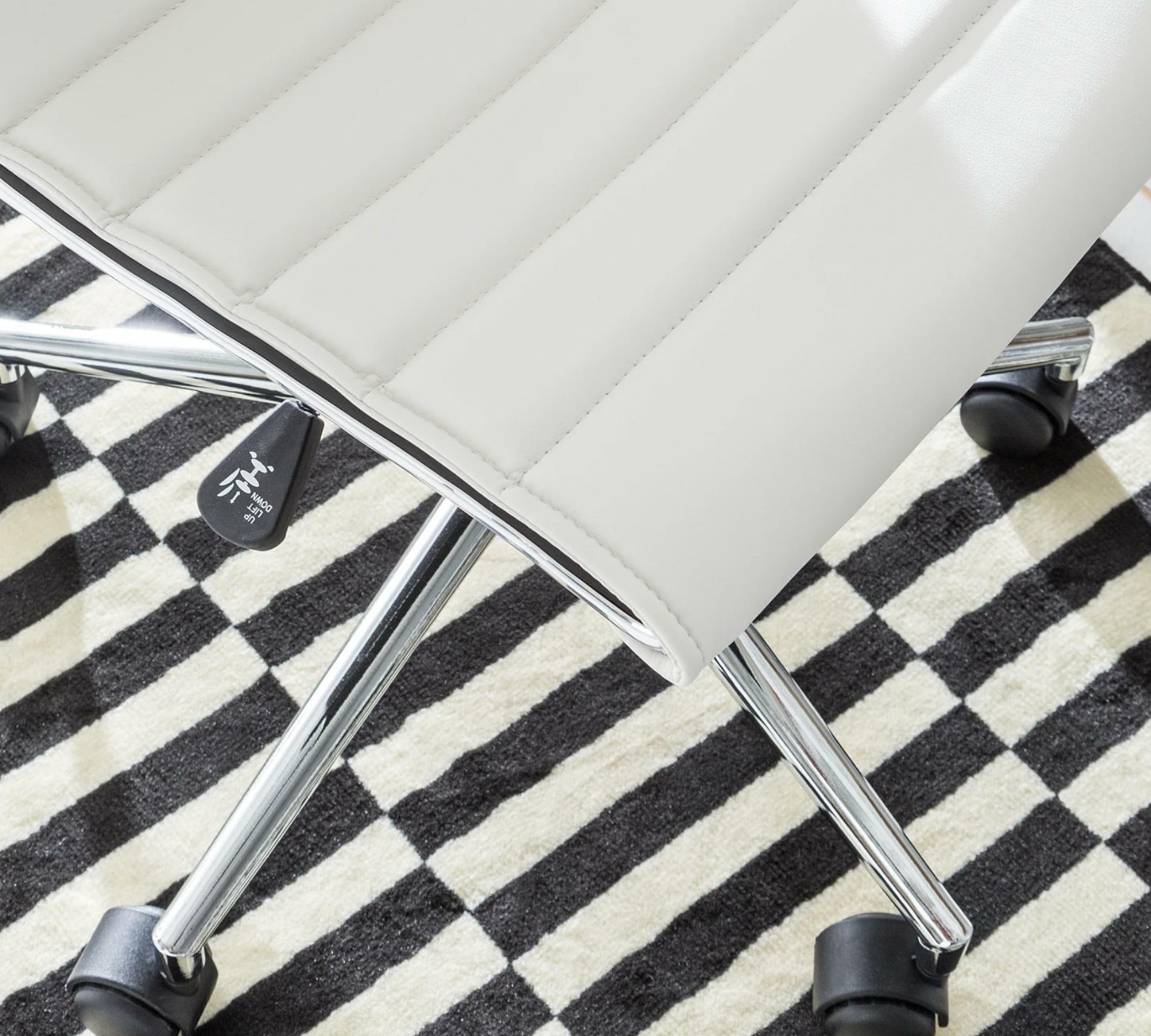 Office swivel chair Vegan leather White 6