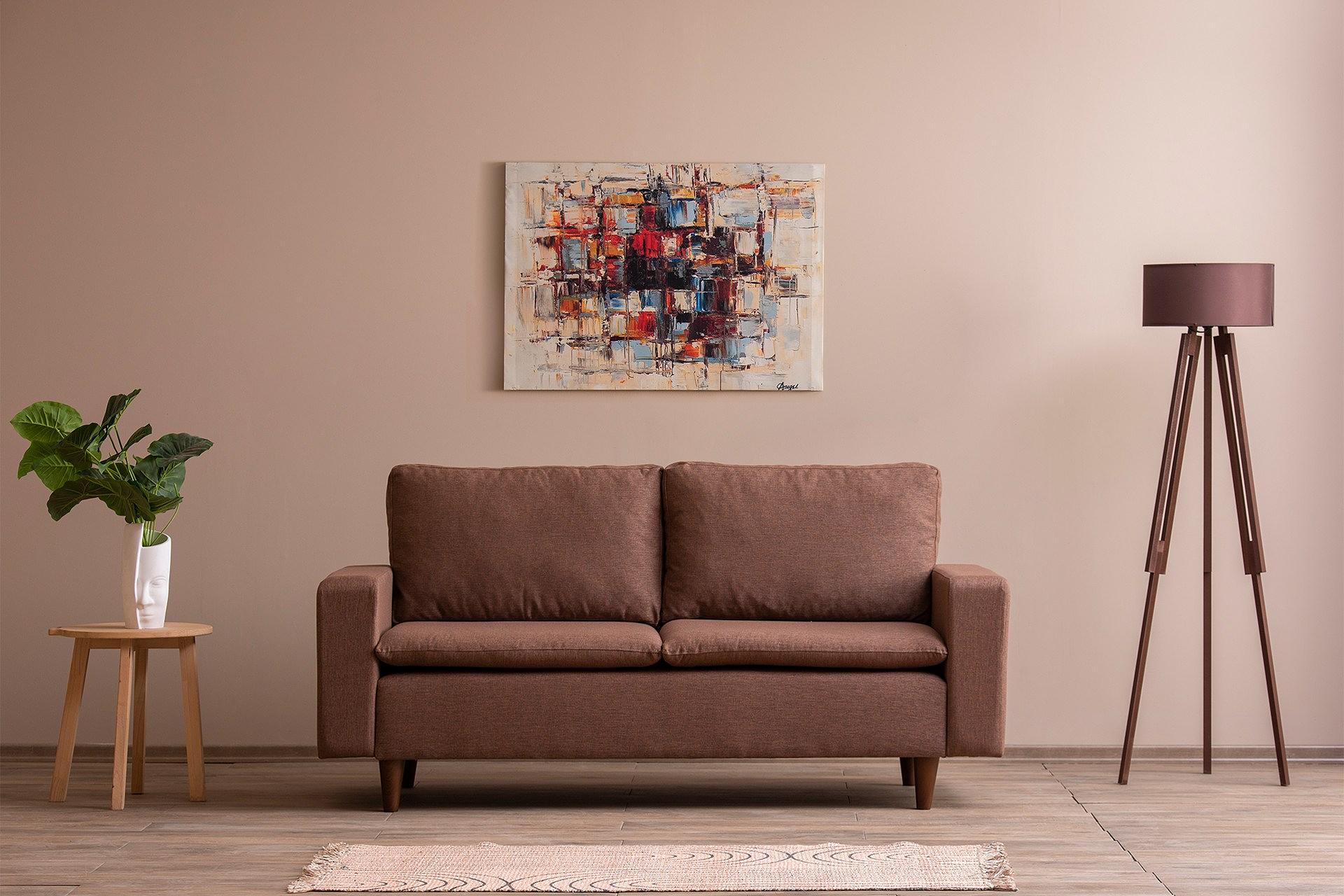 Lungo Sofa 2-Sitzer Hellbraun 1