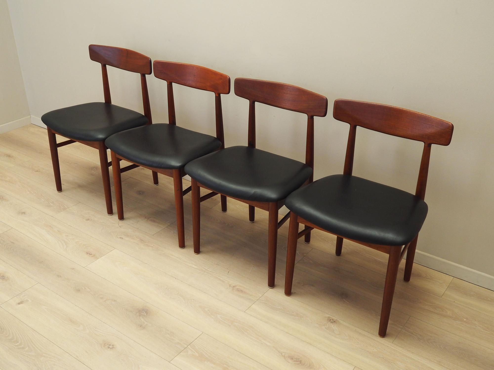 4x Vintage Dining Chair Teak Wood 1960s 3