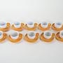 Porcelain cup set Gold White 1970s 3