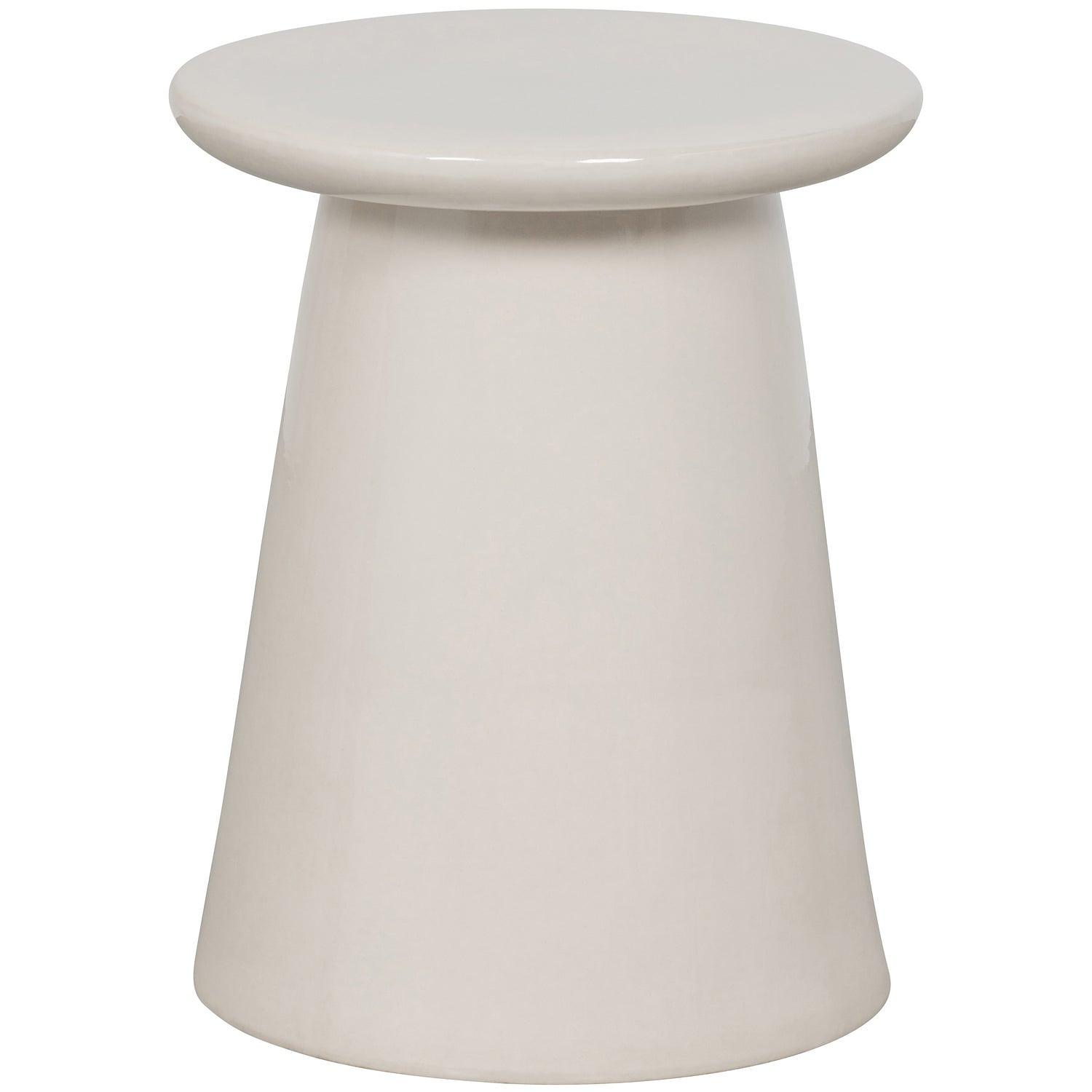Button Beistelltisch Keramik Weiß Ø35cm 0