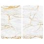 Abdeckplatten Marmor Gold (2er-Set) Glas Weiß 1