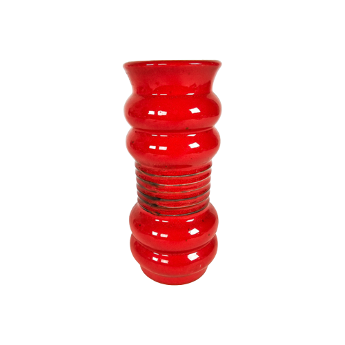 Vintage Vase Keramik Rot 1970er Jahre 0