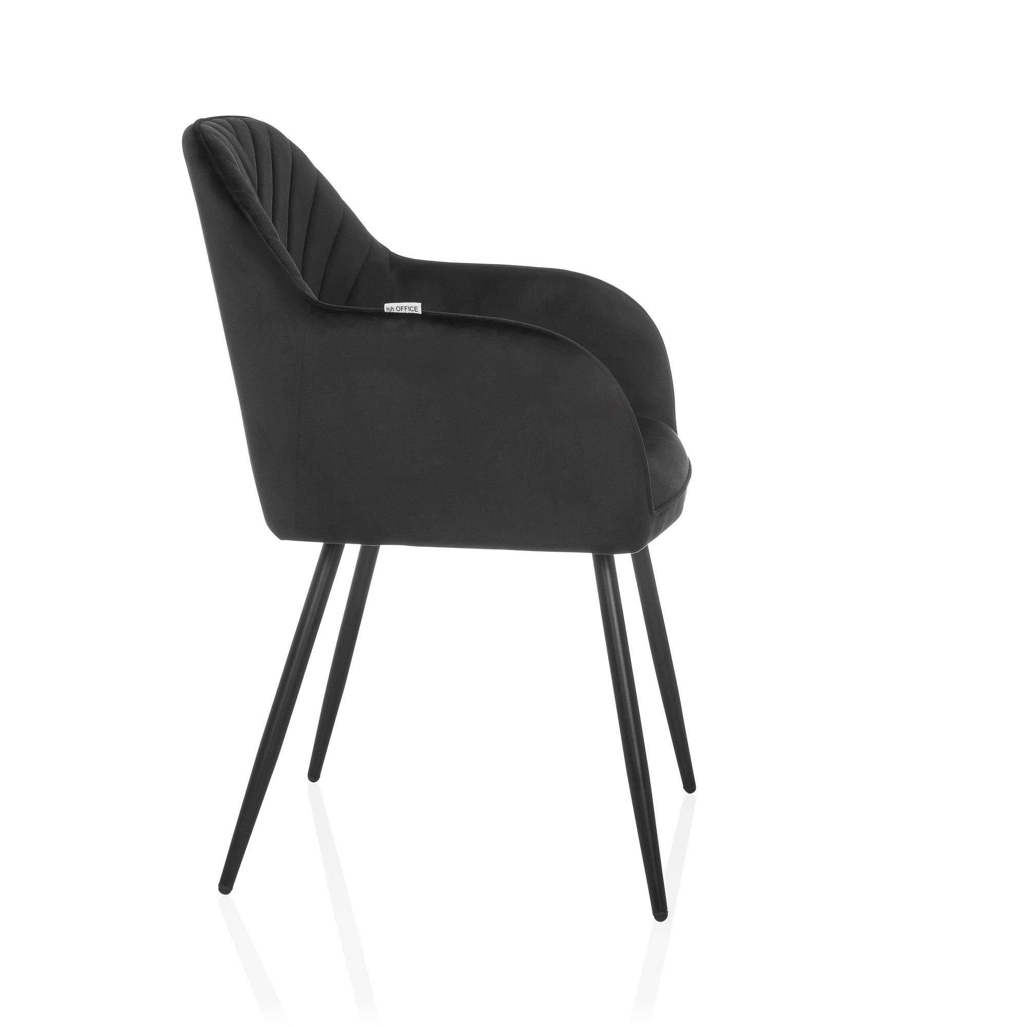 CHARVELLE Esszimmerstuhl Stoff Schwarz 7