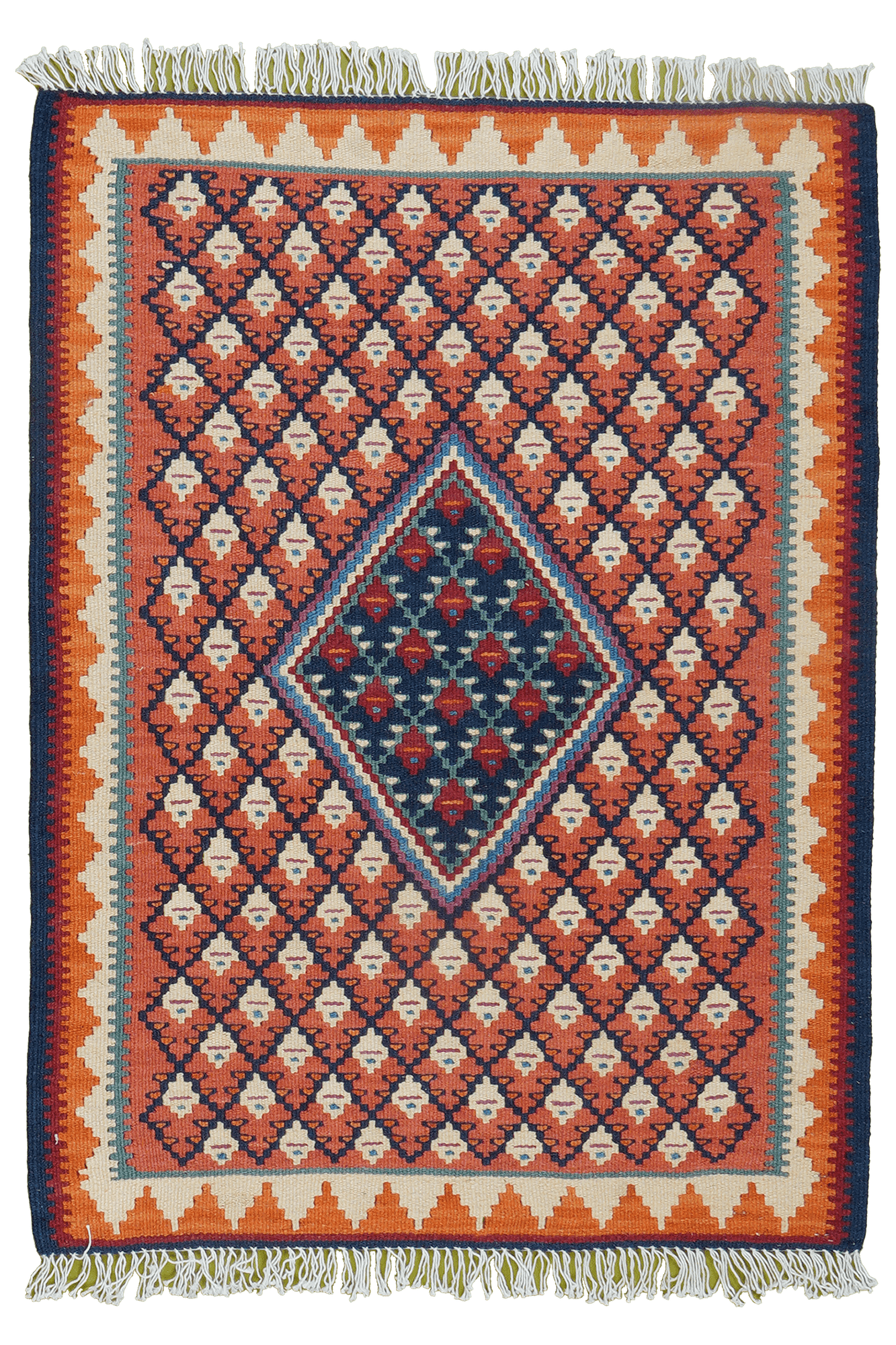 Kilim Senneh Teppich Mehrfarbig 0