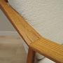 Vintage Schaukelstuhl Eichenholz Textil Creme 1960er Jahre 10
