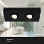 Morco LED Ceiling Light Aluminum Black 2-flame 2