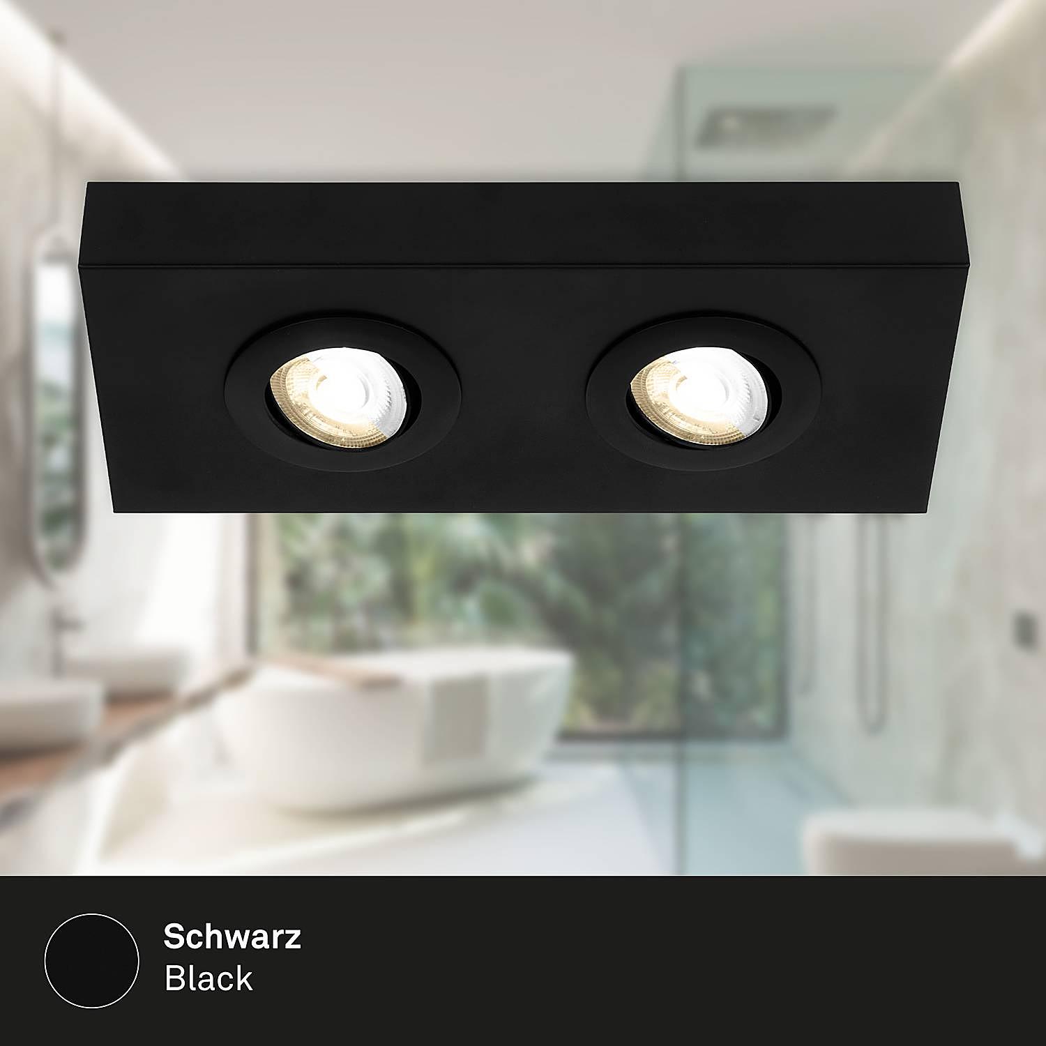 Morco LED Ceiling Light Aluminum Black 2-flame 2