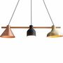 Pendant lamp Lavaca iron / solid beech 3-bulb 3