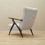 Vintage armchair beech wood textile white 1970s 3