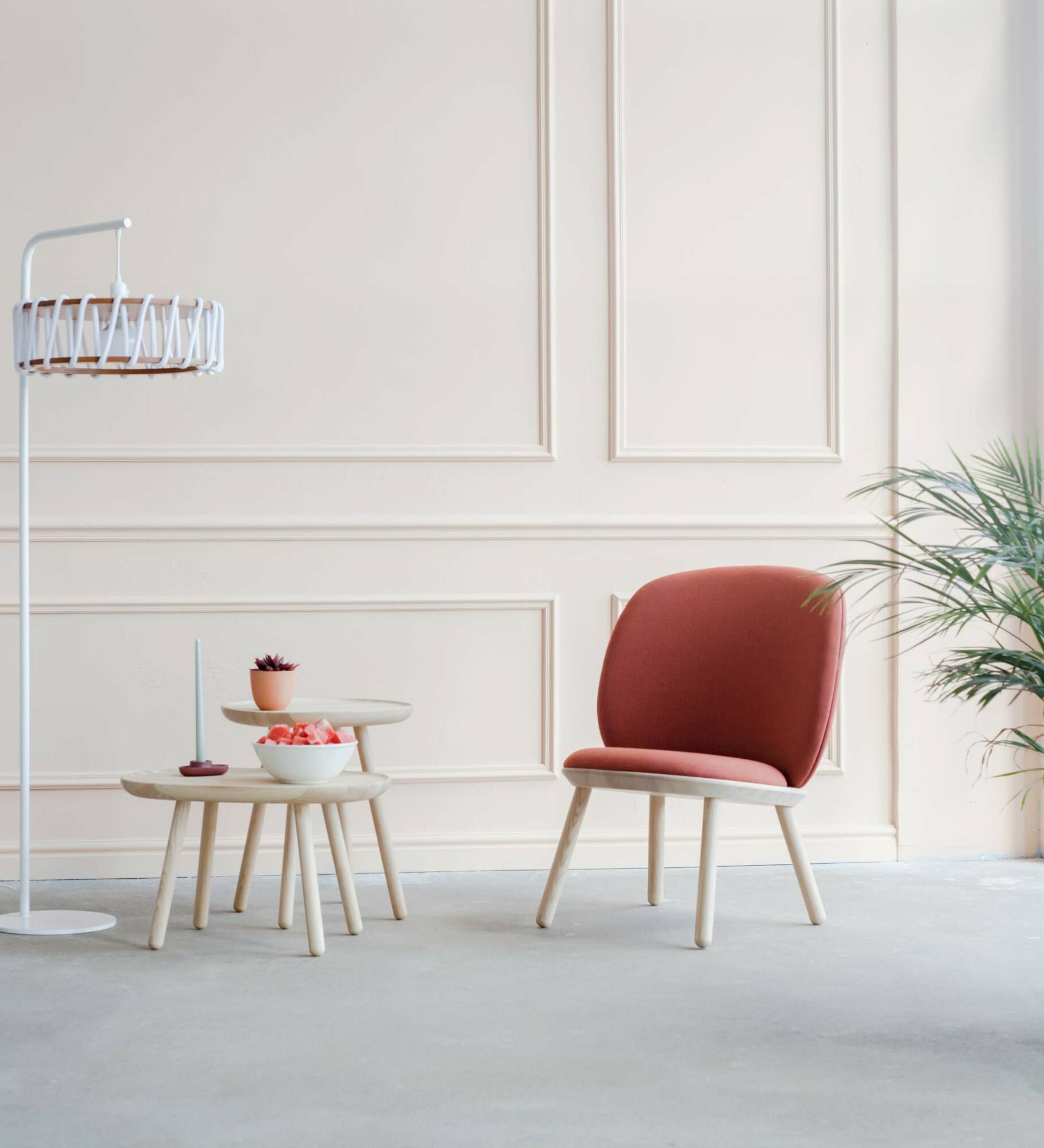 Naïve Loungestuhl Eschenholz Stoff Cognac 6