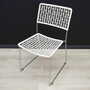 2x Vintage Stuhl Metall Weiß 1960er Jahre 4