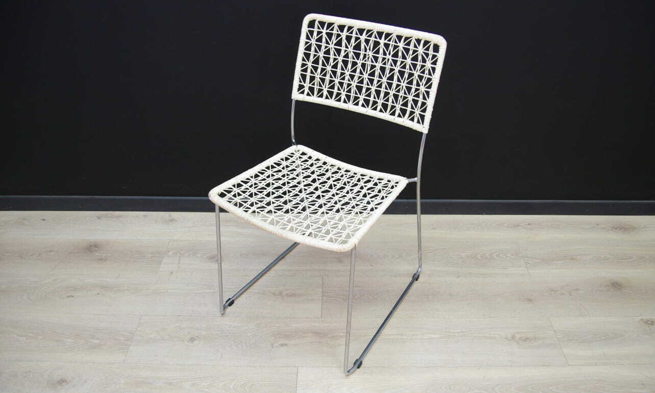 2x Vintage chair metal white 1960s 4