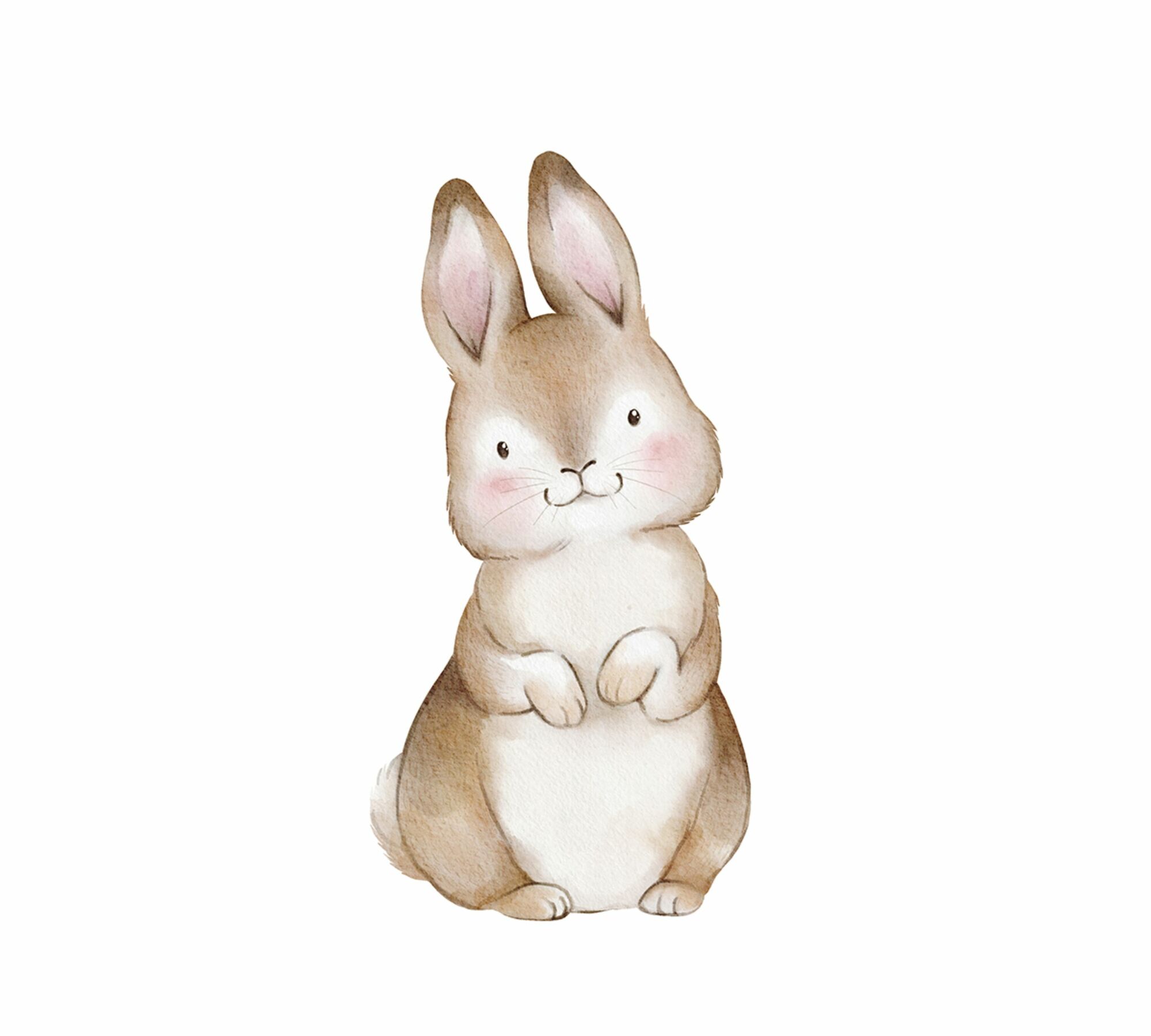 Little Rabbit Stampa d'arte con cornice multicolore 1