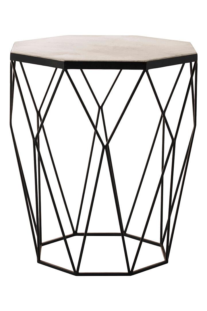Shalimar Side Table Stainless Steel Marble 46cm 0