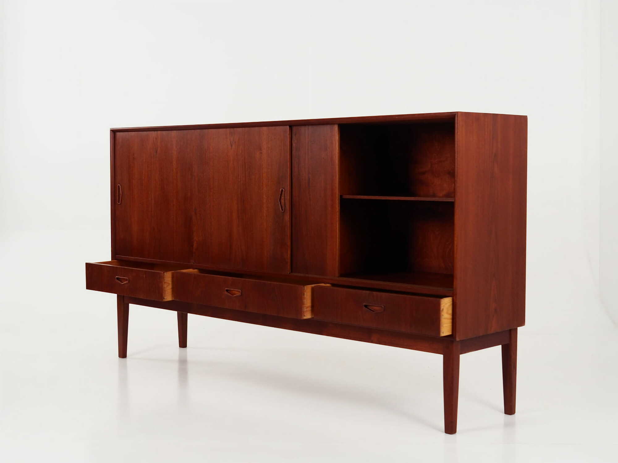 Highboard Teakholz Braun 1970er Jahre 6