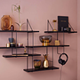Shrink Wall shelf Beech wood Steel Black 1