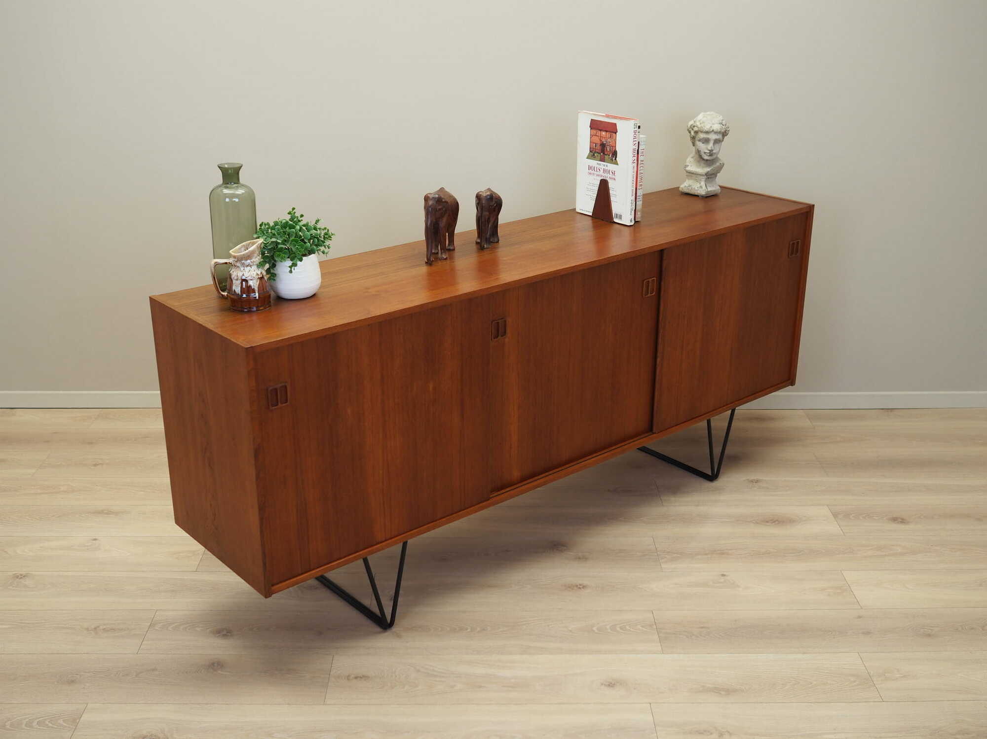 Vintage Sideboard Teakholz Braun 1970er Jahre 7