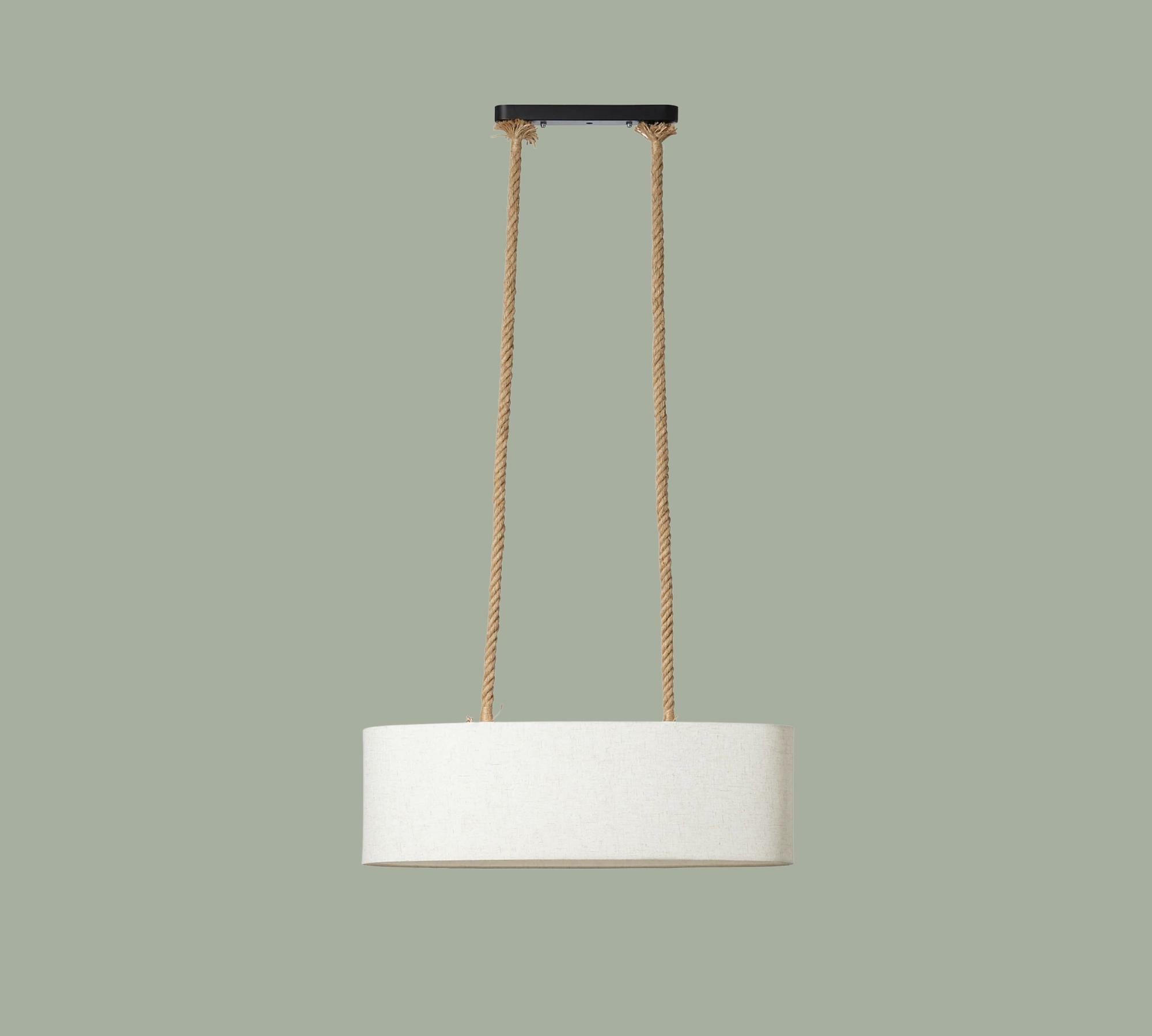 2-flame pendant lamp hanging on ropes White 2