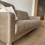 Sofa 3-Sitzer Kunstleder Holz Beige 3