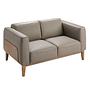 Sofa 2-Sitzer Leder Grau 0