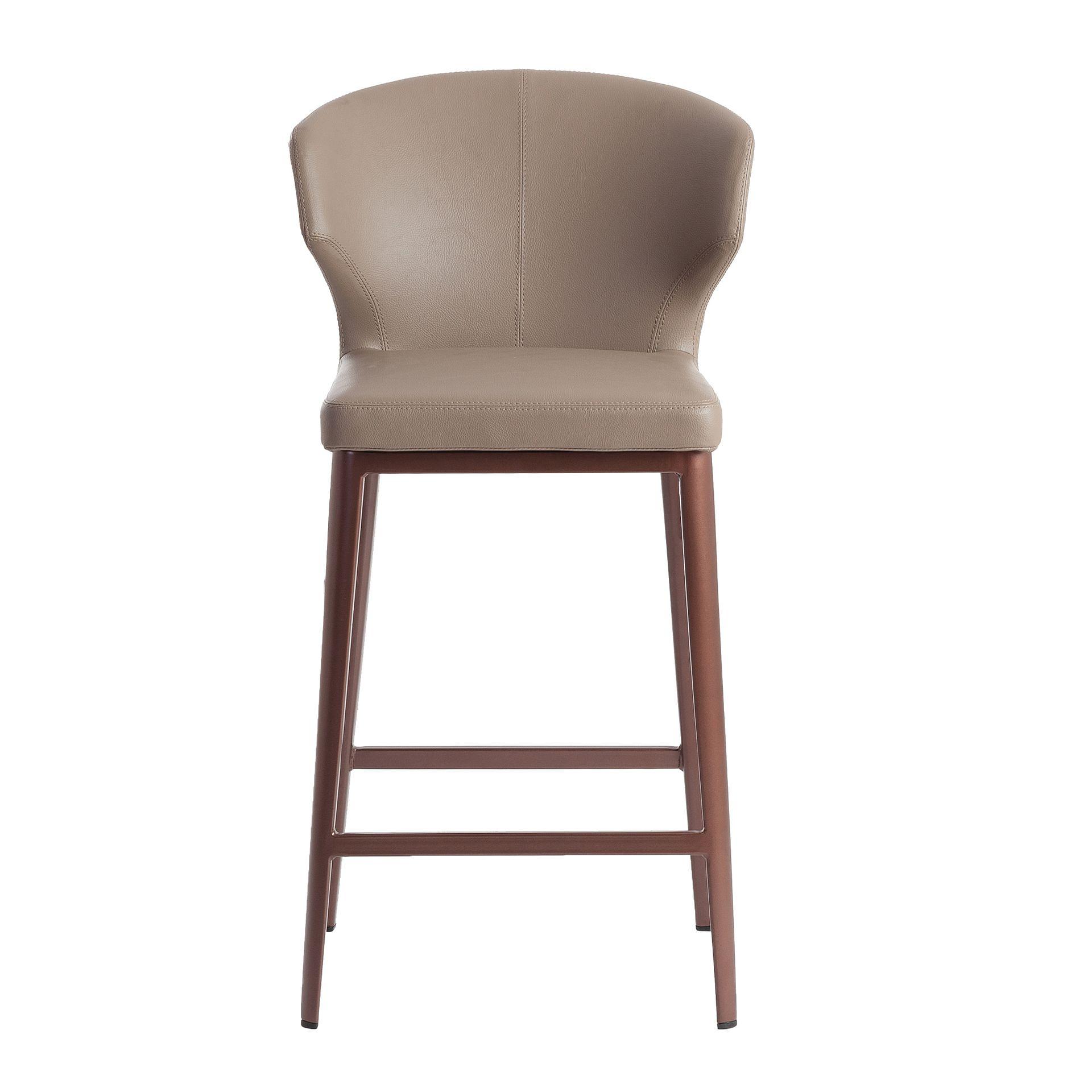 Bar stool faux leather grey 3