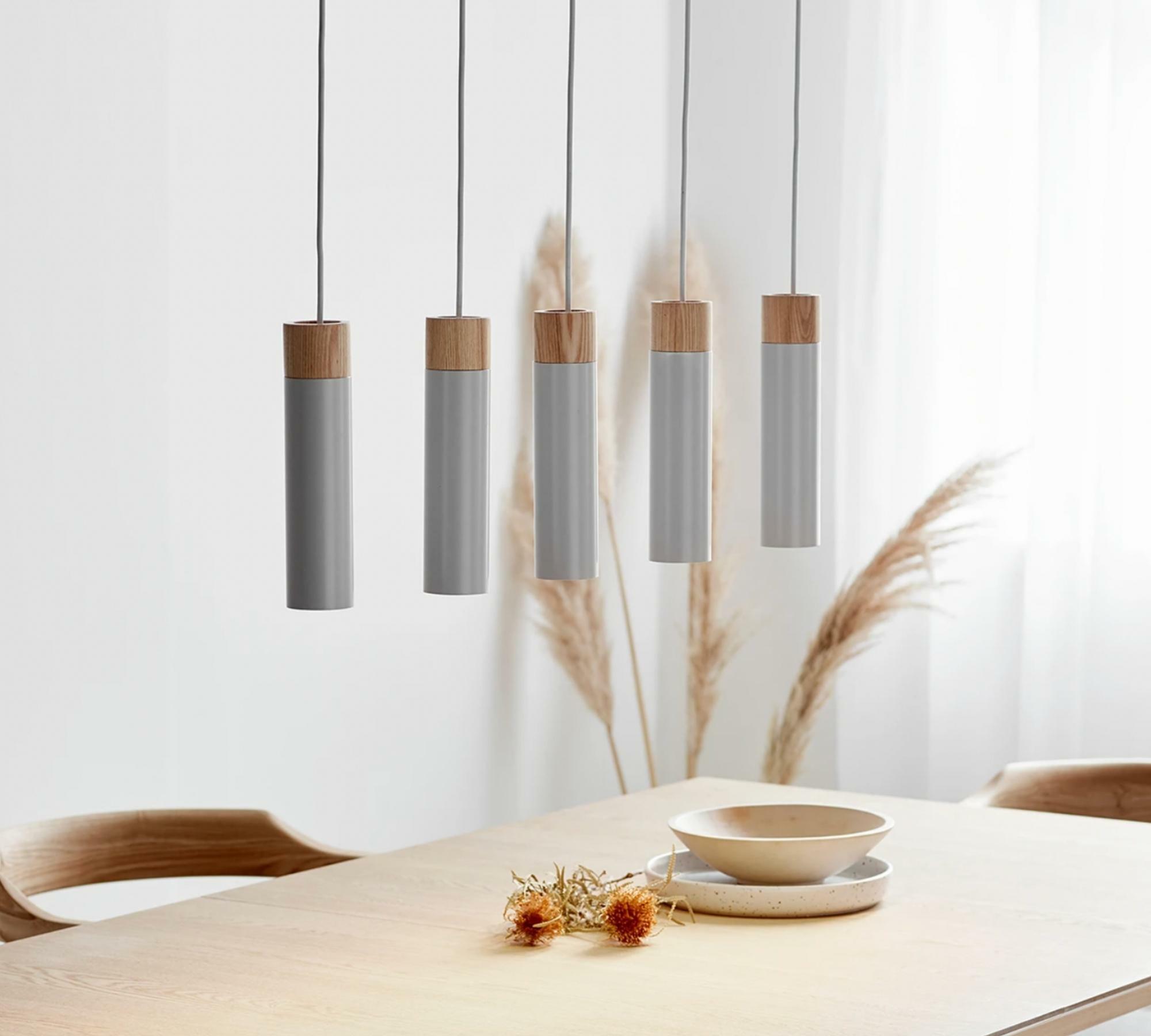 5-Flammige Pendelleuchte Eiche Massiv 2
