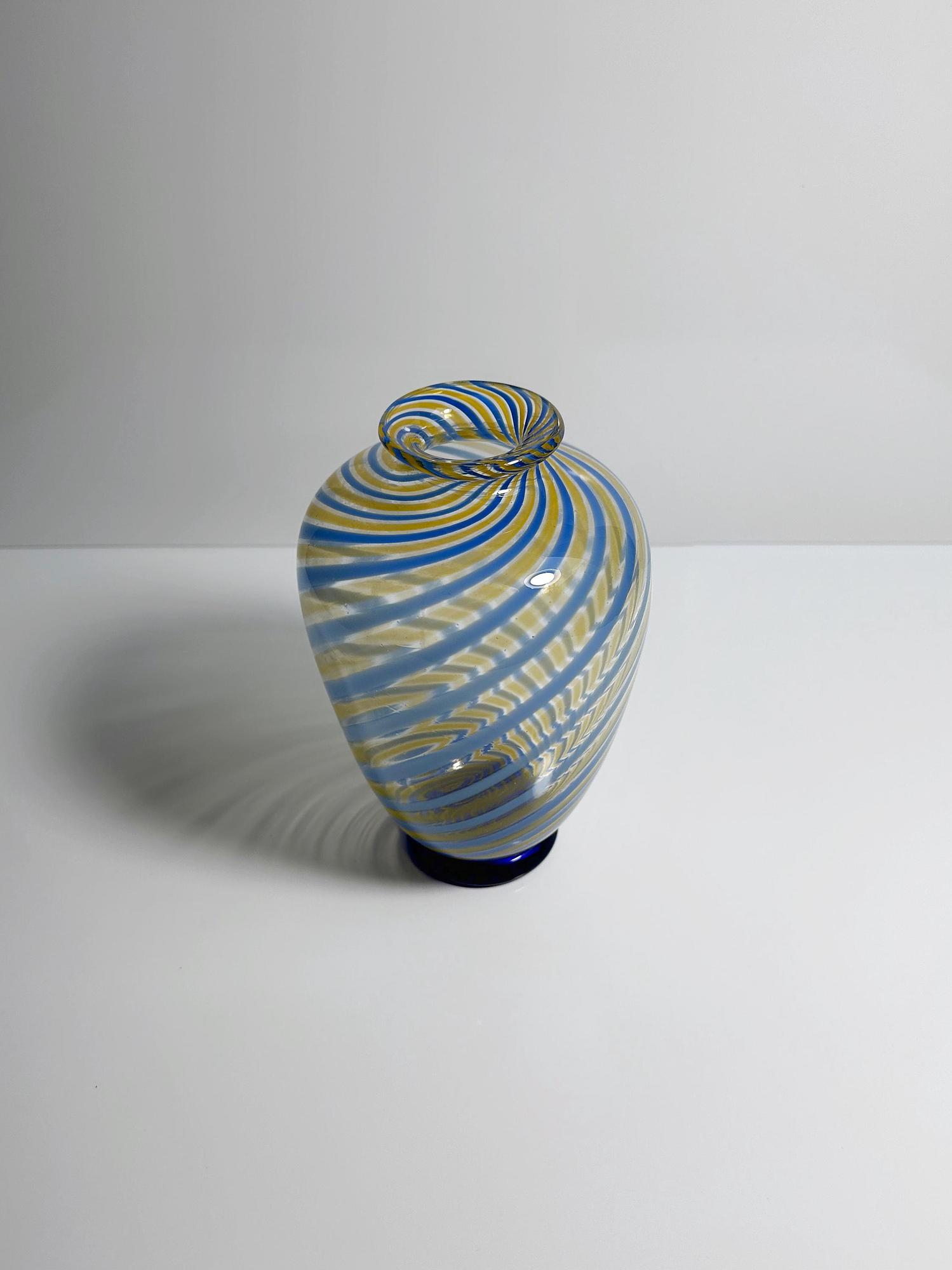 Vintage Vase Muranoglas Mehrfarbig 1950er Jahre 2