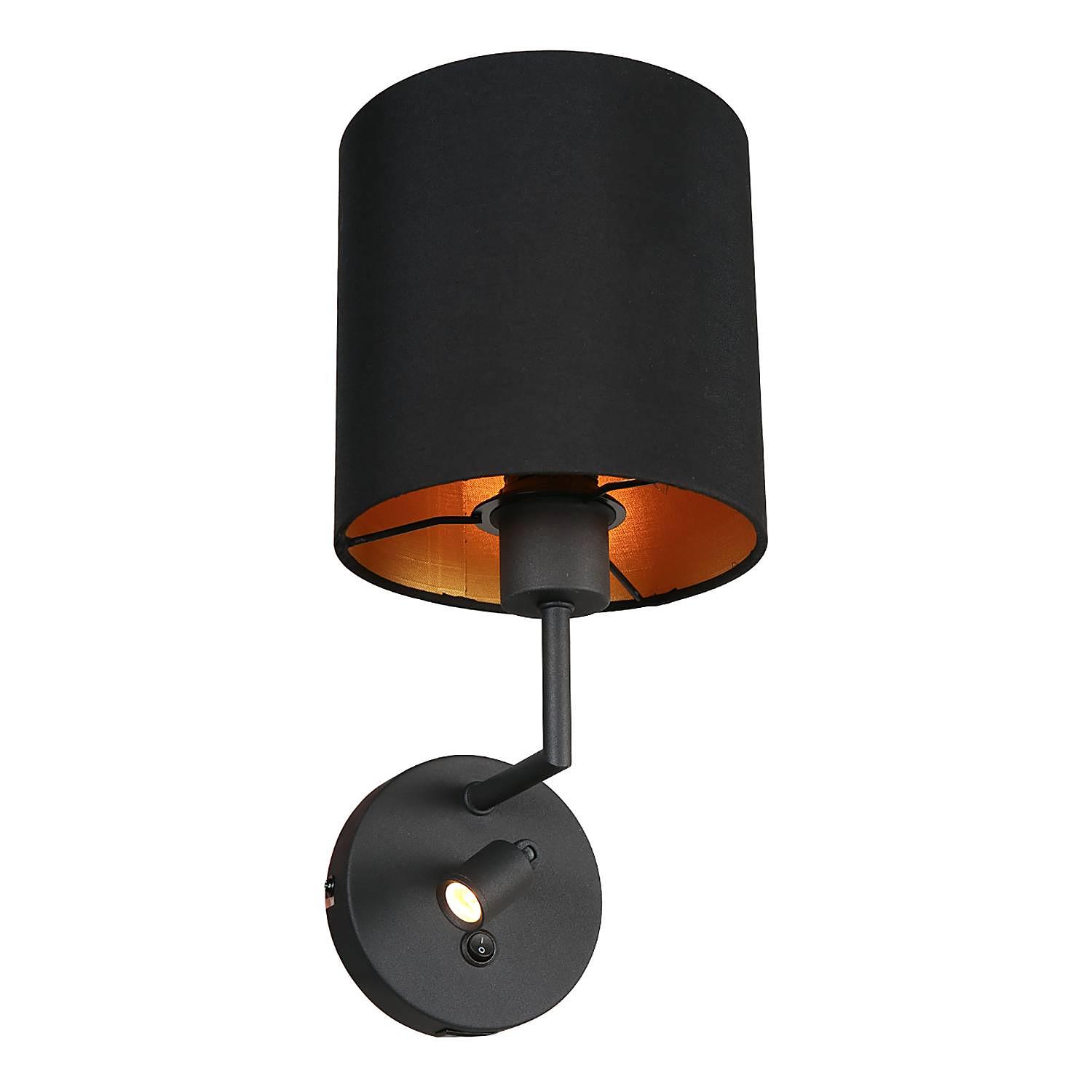 LED Wall Lamp Noor Cotton Aluminum 2-Light Black 1