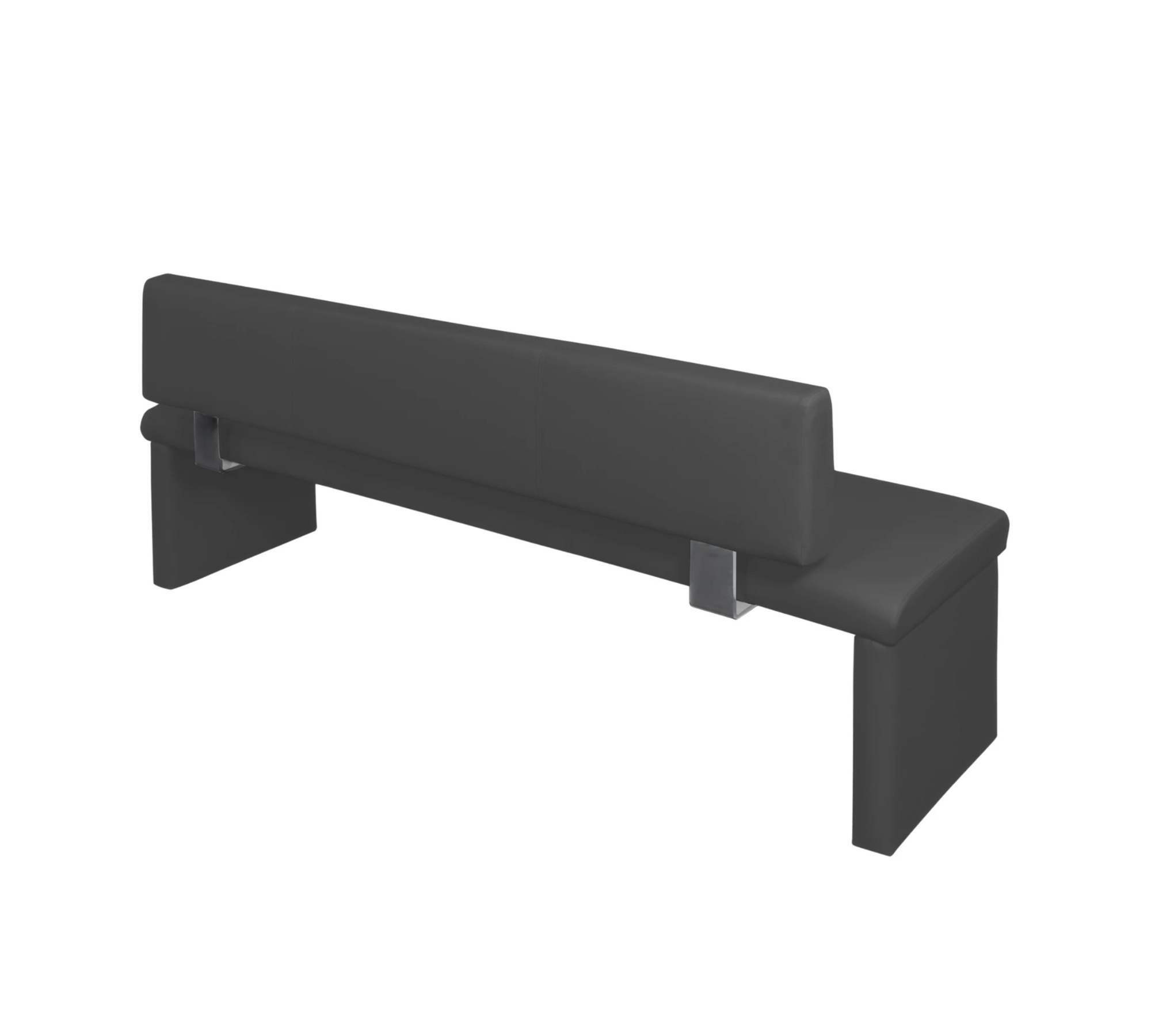 Sitzbank Metall Kunstleder Schwarz 3
