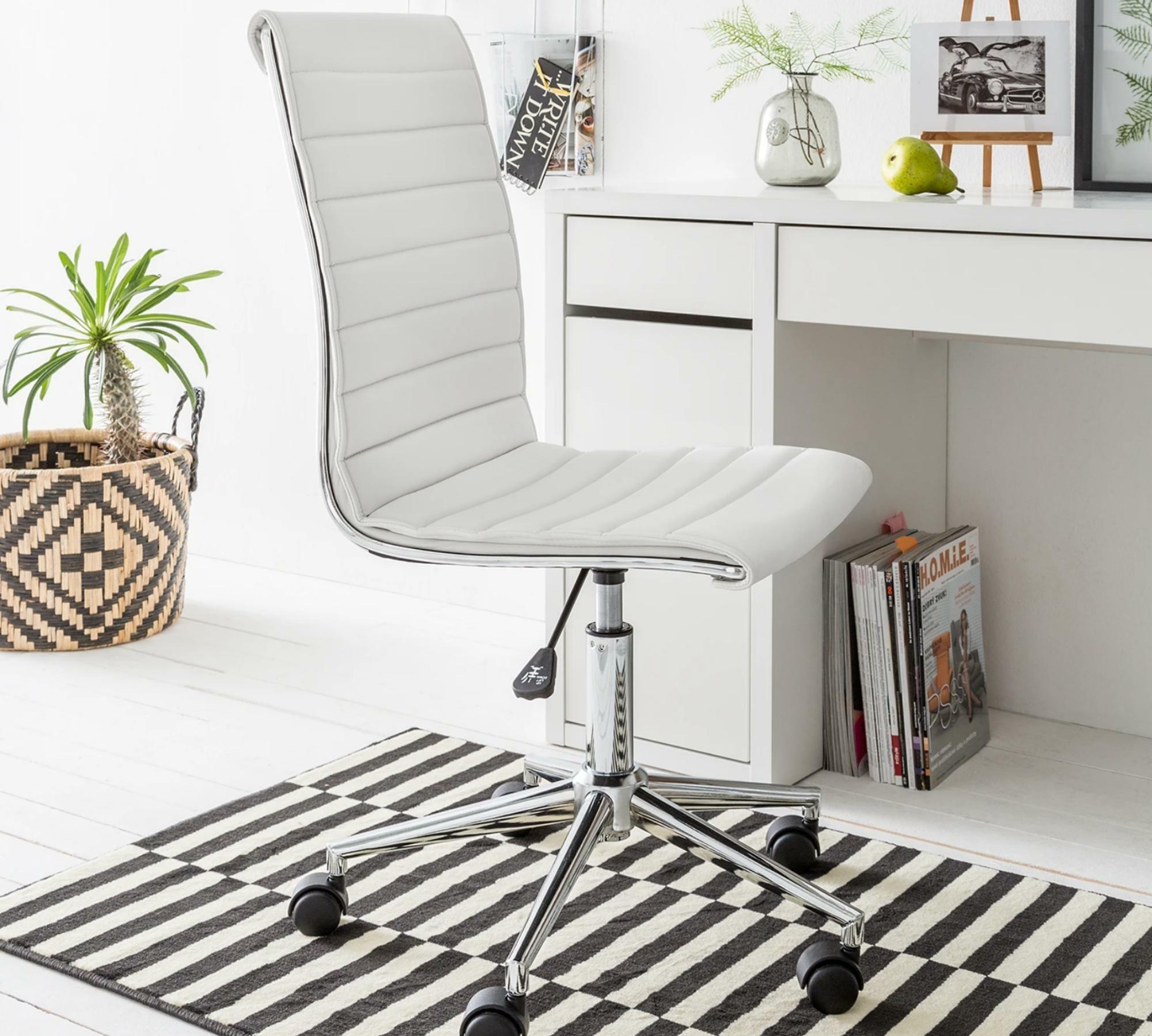 Office swivel chair Vegan leather White 7