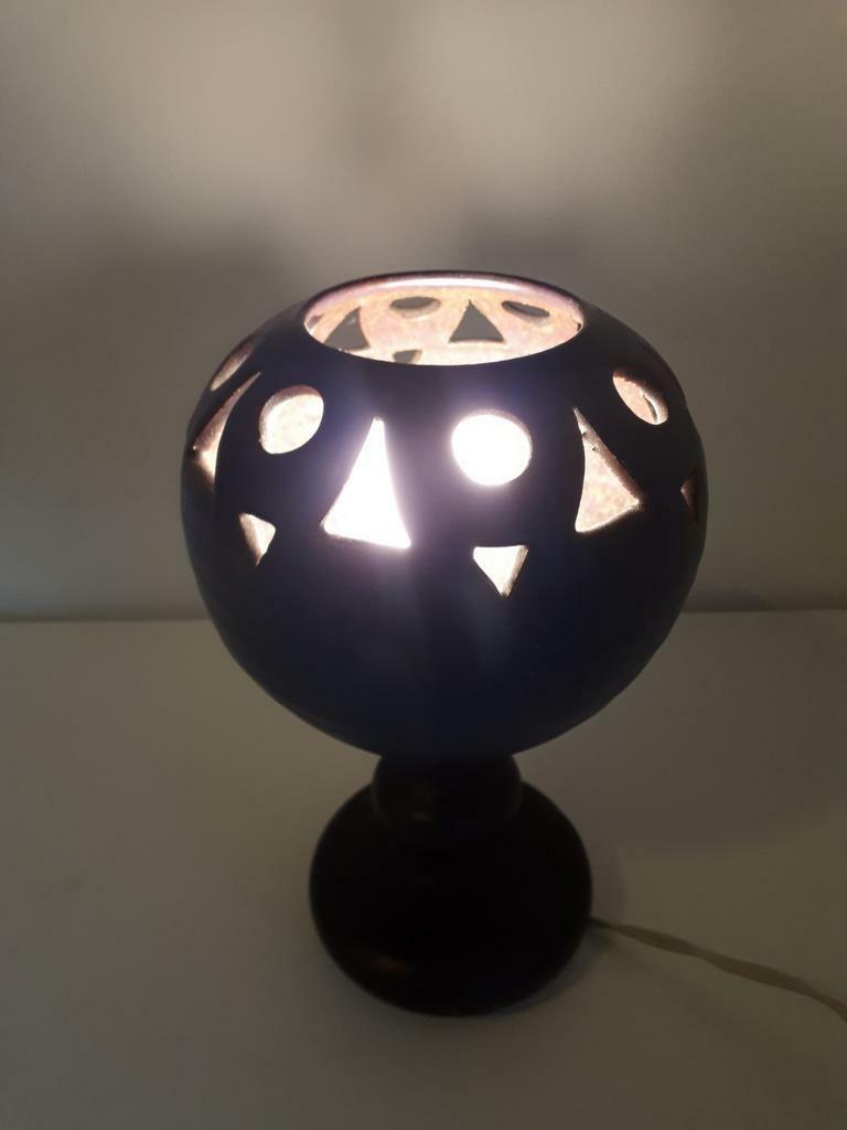 Vintage Pilzlampe Keramik 1970er Jahre 3