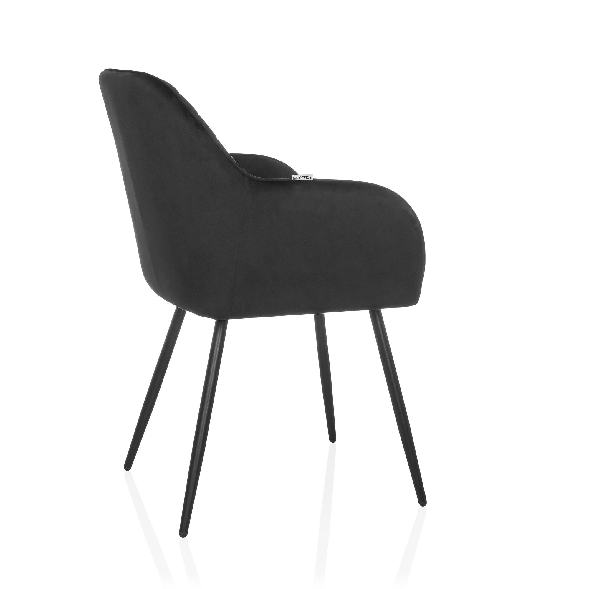 CHARVELLE Esszimmerstuhl Stoff Schwarz 8