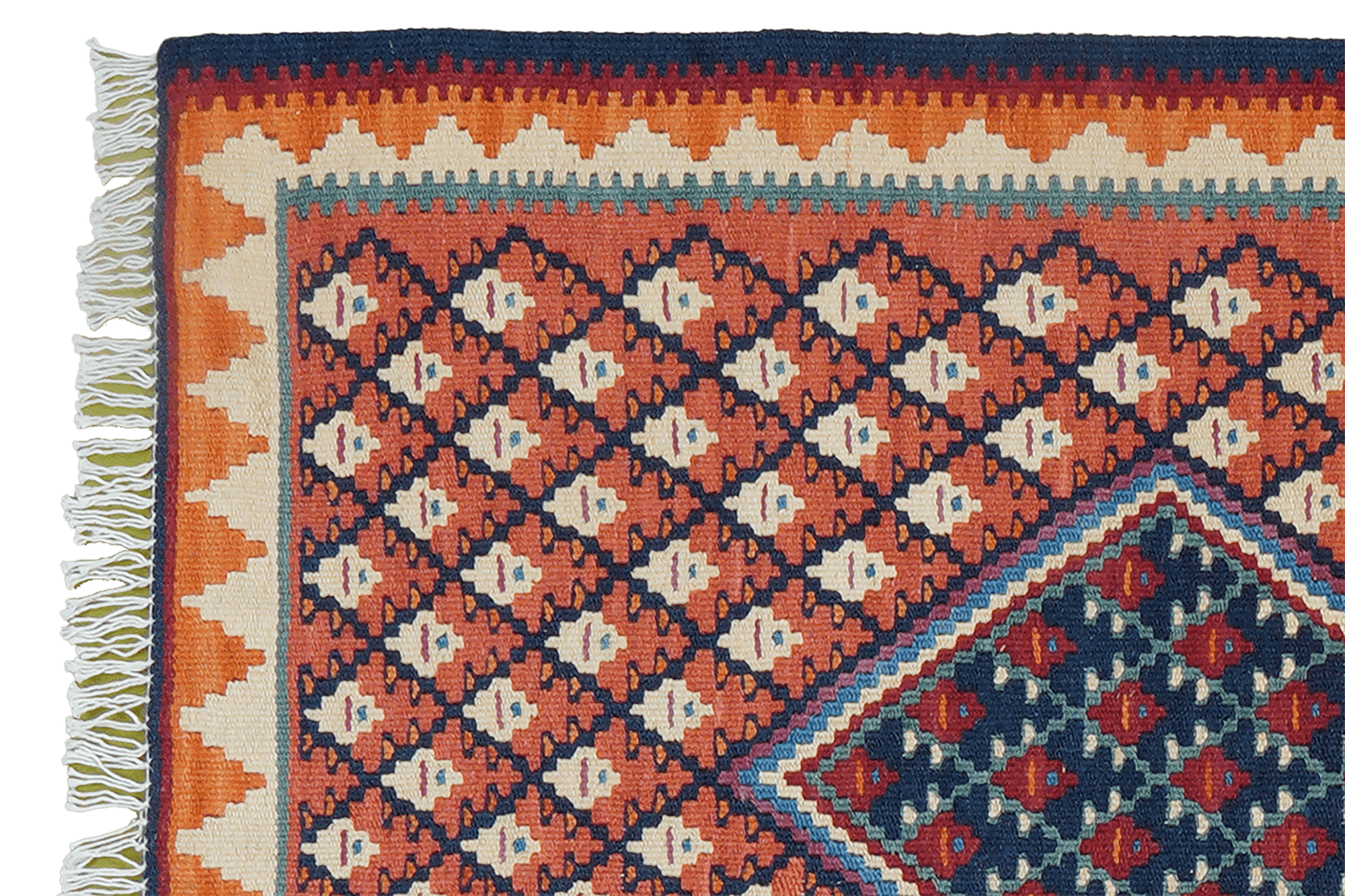 Kilim Senneh Teppich Mehrfarbig 1