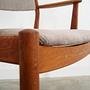 Vintage Stuhl Holz Textil Grau 1960er Jahre 10