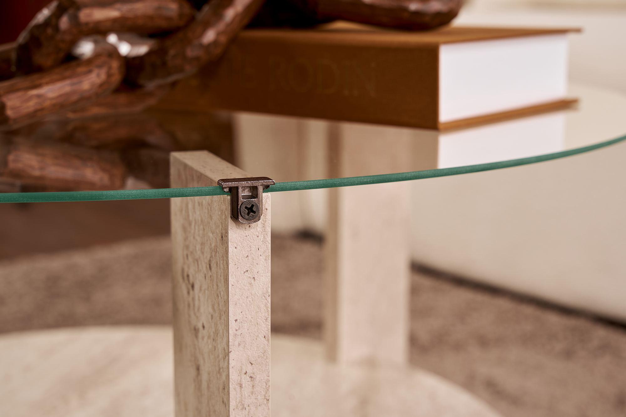 Clara Couchtisch Travertin Transparent Ø75cm 5